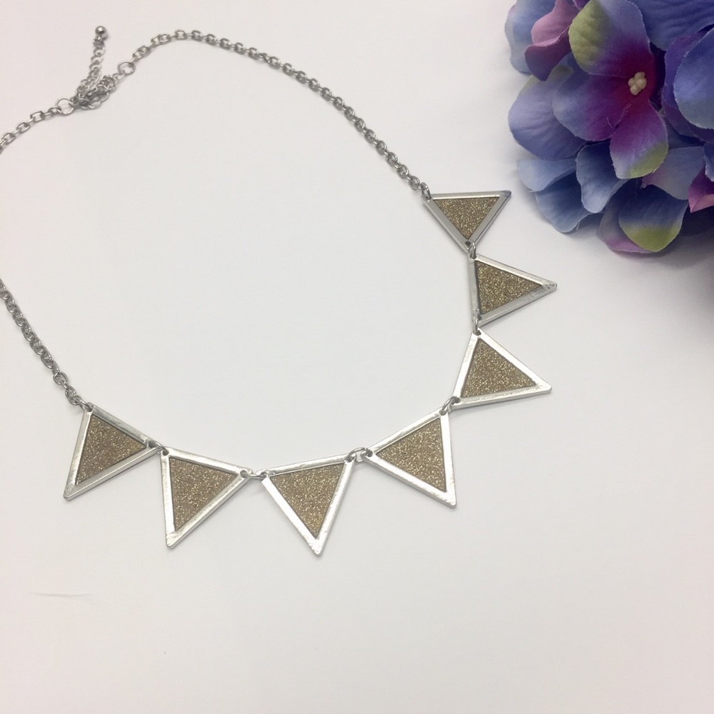  2/$24 Sparkly Triangle Statement Necklace
